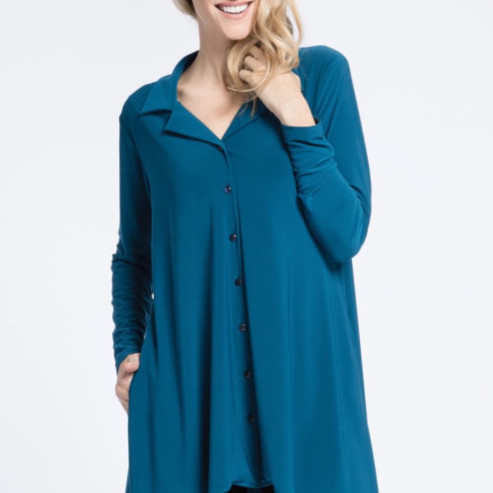 Sympli Button Down Tunic Top - image 1